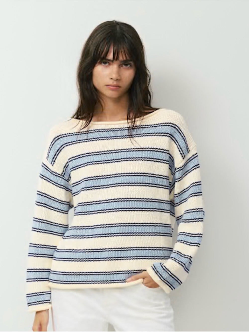 Aritzia Wilfred Modernist/Understory Striped Boatneck Sweater